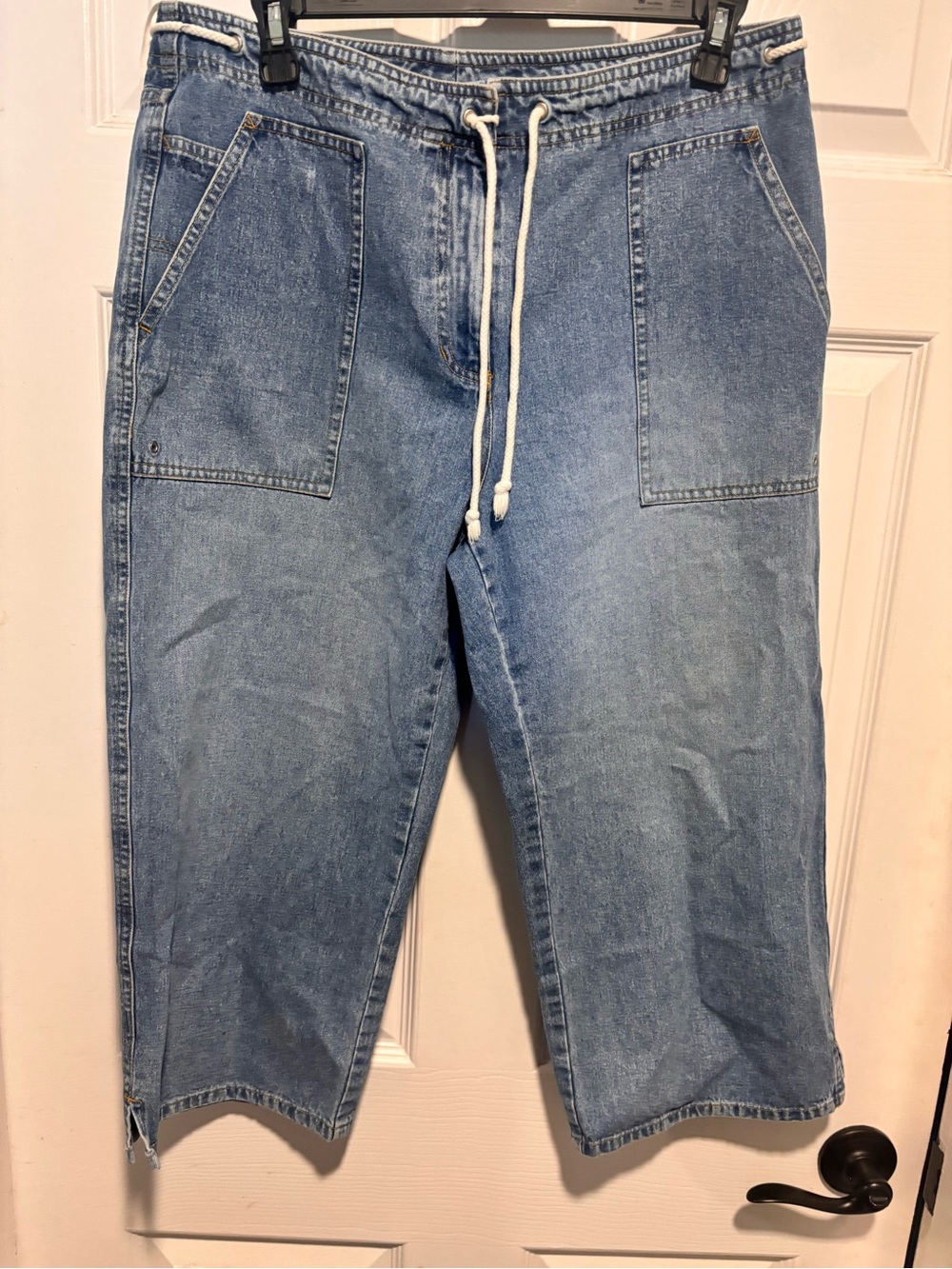 Ralph Lauren Light Blue Drawstring Denim capris